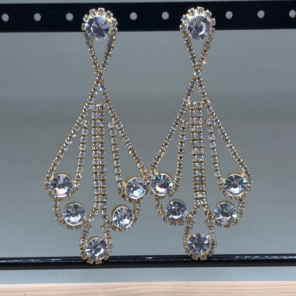 BCBGMaxAzria Gold and Silver Crystal Earrings